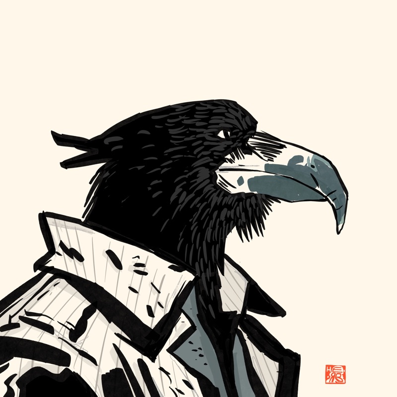 Abstract Herb 48 — daily side-profile character study by David Herbrechter