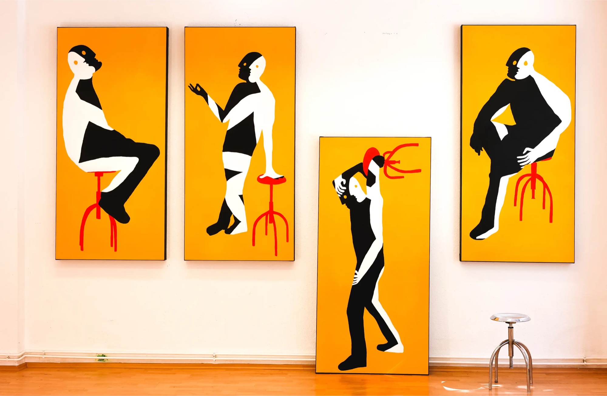 Painting No. 5 by David Herbrechter — acrylic on canvas, figurative city scene