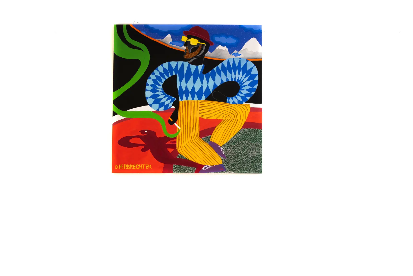 Painting No. 6 by David Herbrechter — acrylic on canvas, figurative city scene