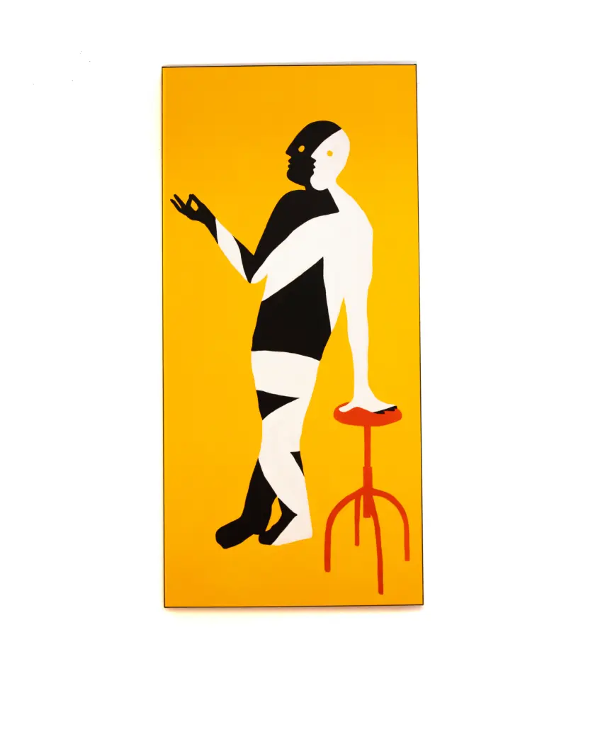 Painting No. 8 by David Herbrechter — acrylic on canvas, figurative city scene
