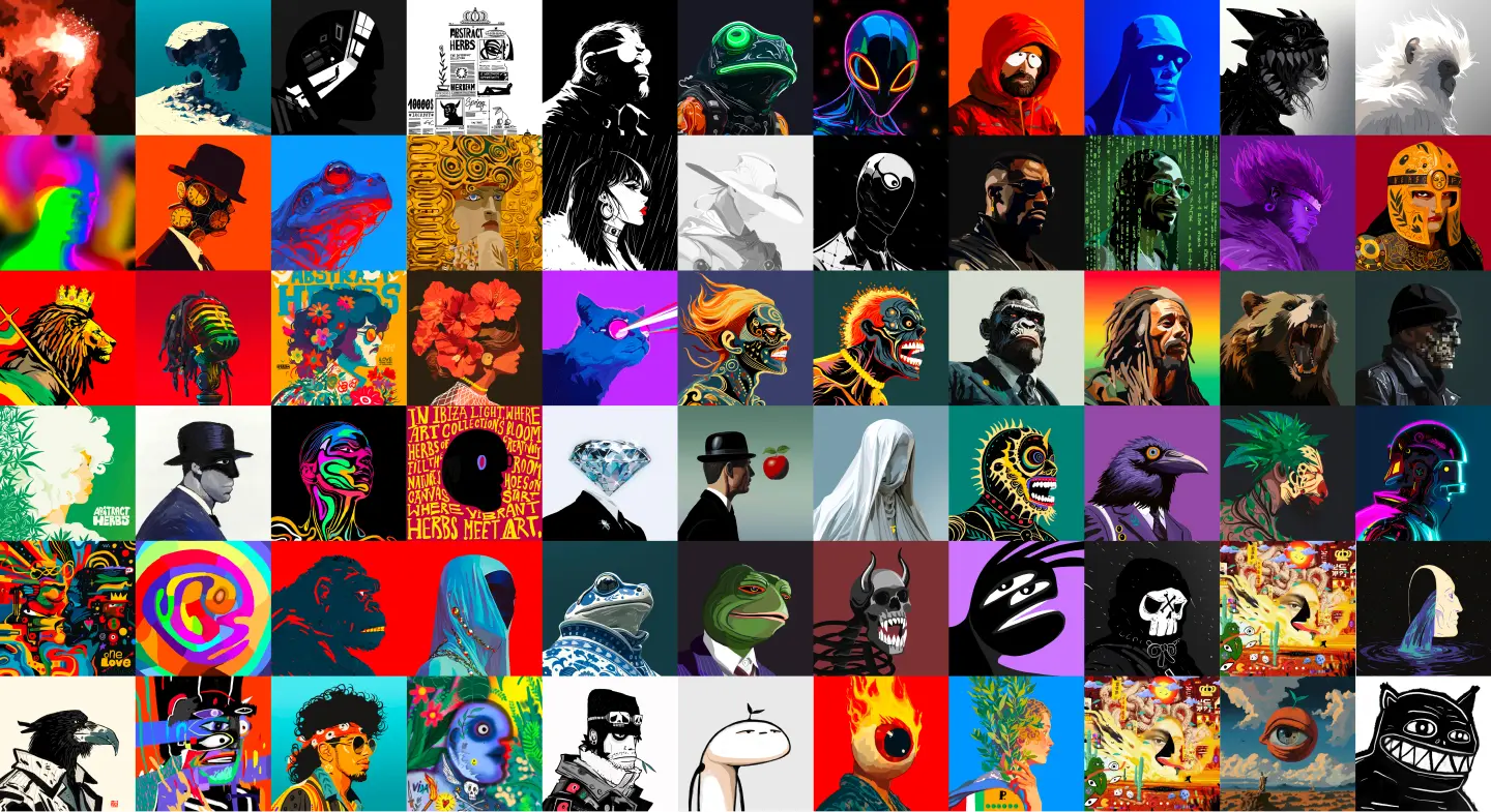 Mosaic of Abstract Herb character studies